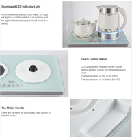 Bouilloire électrique Samovar en céramique de 2,0 L sans fil pour café/thé sain avec plateau personnalisé pour la maison ou l'hôtel