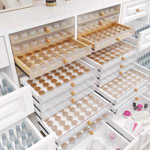 Jia Armoire de rangement moderne multicouche en bois MDF et tiroir en MDF style colle à l'huile pour cosmétiques pour chambre à coucher ou hôtel - Product Image 3