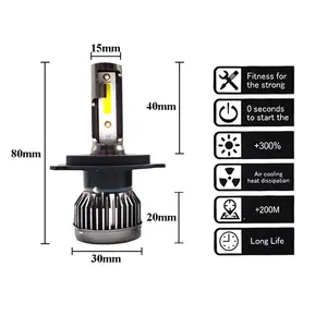 미니 크기 COB H7 LED 헤드 라이트 전구 자동차 자동 DRL 안개 조명 램프 H4 H1 H3 H8 H9 H10 H11 9005 9006 H7 LED 헤드 라이트