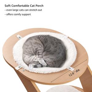 Ahşap çevre dostu beyaz antika lüks kolay tırmanma kedi ağacı kulesi tırmalama sütunu yumuşak peluş levrek hamak yatak mağara - Product Image 4