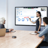 Tableau blanc interactif intelligent tout-en-un 65 pouces 4K UHD à double système d'exploitation, écran tactile capacitif, panneau plat numérique pour bureau