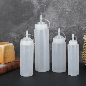 Food Grade PP Squeeze Bottle Cylinder Shape Screw Cap For <b>Kitchen</b> Use Clear Red Yellow Available - Product Image 4