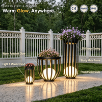 Außenbeleuchtung IP65 Wasserdichte Bodenleuchte Schwarze Edelstahl-Kugel LED Villa Garten Terrasse Blumentopf Rasenleuchte