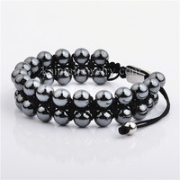 Bracelet en acier inoxydable pour femmes, bijou double couche, perles de pierres précieuses extensibles, fermoir à la mode, vente en gros
