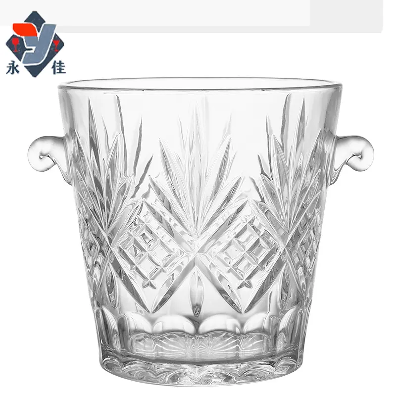 glass ice bucket set wholesale new design glass ice bucket set with high quality and good price