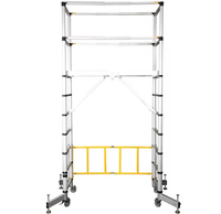 Tour d'échafaudage mobile moderne en aluminium, pliable, avec roues, garde-corps et stabilisateurs réglables, capacité élevée