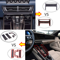 Vente en gros d'accessoires intérieurs de voiture en fibre de carbone, couvre-volant, panneau de sortie de console centrale pour Porsche 911 en carbone