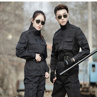 Vanda Vente en Gros OEM/ODM, Uniforme de Sécurité d'Entraînement Noir Unisexe, Costume de Garde, Uniformes Tactiques Multifonctionnels