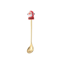 Cuillère en acier inoxydable créative en forme de sapin de Noël, cuillère à café, fourchette à dessert, fourchette à fruits, cuillère-poupée, ensemble de couverts cadeau