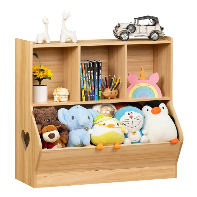 Prateleira de armazenamento de brinquedos naturais para crianças, conjuntos de móveis, estantes, armários de madeira para armazenamento de brinquedos