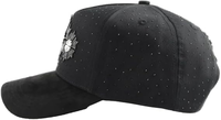 Casquette de baseball G5 de haute qualité avec strass noirs, patch croix en métal argenté, style gothique streetwear, casquette snapback Gorras