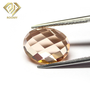 Lỏng tổng hợp <span class=keywords><strong>Corundum</strong></span> phẳng trở lại hình bầu dục đồ trang sức đá Mặt Màu Xanh sapphire vàng sapphire đá quý - Product Image 6