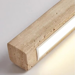 Lampade a Sospensione in Travertino <span class=keywords><strong>Giallo</strong></span> Stile Wabi-sabi Japandi Moderno per Isola Cucina, <span class=keywords><strong>Lampadario</strong></span> Lineare in Pietra per Sala da Pranzo - Product Image 2