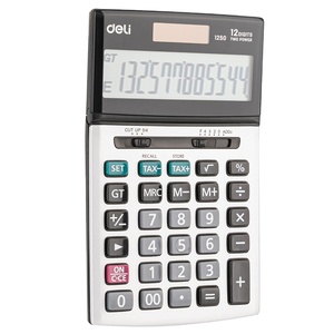 เครื่องคิดเลขตั้งโต๊ะ Deli E1250 ตัวเครื่องโลหะ 12 หลัก สำหรับ<span class=keywords><strong>คำนวณ</strong></span><span class=keywords><strong>ภาษี</strong></span>และการบัญชี - Product Image 1