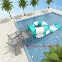 Toboggan aquatique en tube spiralé en fibre de verre, hauteur 1,8 m, pour aire aquatique et piscine, utilisation extérieure et intérieure, certifié sécurité domestique