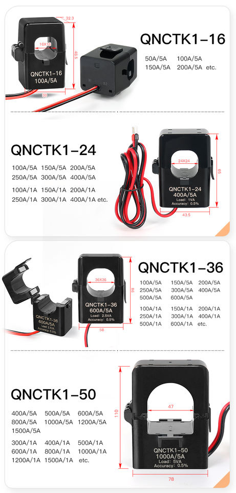 5A Split Core Current Transformer 1000/5 Split CT 1500A 1A 2000a 2500a 5a 3000a Clamp on Current Sensor Transducer Manufacturer