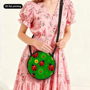 Borsa a Tracolla Casual con Stampa Cartoon Coccinella e Chiusura a Cerniera per Donne, Regalo Ideale, Borsa a Tracolla Piatta 2D per Uso Quotidiano - Product Image 5