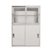 Casier de rangement médical en acier inoxydable à double porte vitrée avec serrure de sécurité pour médicaments, pharmacie et usage hospitalier