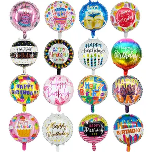 新款热卖18英寸生日快乐箔气球氦气球globos feliz cumpleanos儿童派对装饰品