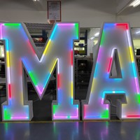 Grandes lettres lumineuses personnalisées pour gâteaux, enseigne électronique en alphabet, lettres dimensionnelles de haute qualité