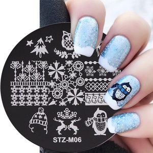 Nueva Placa de Estampado de Uñas con Diseño de Copos de Nieve Navideños, Placa Redonda de Acero Inoxidable para Estampado de Uñas - Product Image 4