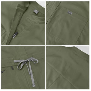 Tuta da ospedale Unisex Hospital Hunter Green Lace up Jogger pantaloni con cerniera Set uniforme per medici - Product Image 6