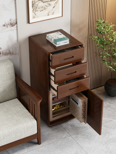 Coffre-fort de luxe en bois massif, sécurisé et discret, pour villa, chambre, hôtel, anti-effraction, pour le stockage d'argent et de bijoux - Product Image 3
