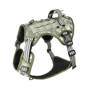 Sport Adjustable Nylon Tactical <b>Dog</b> <b>Harness</b> Breathable Quick Release Front Clip Neck Buckle Reflective Striped <b>for</b> - Product Image 2