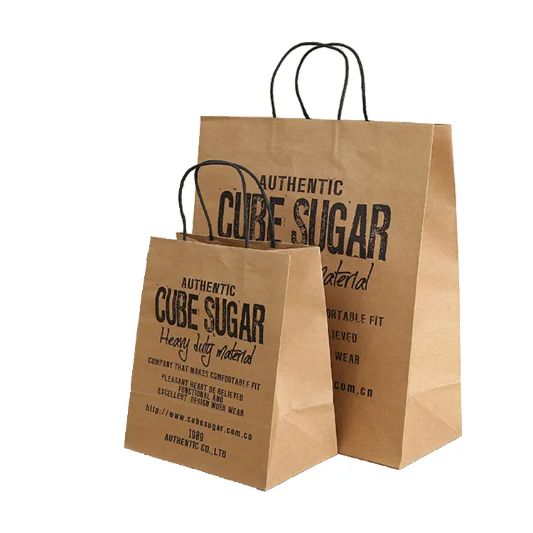Creatrust Kraft Manufacturer Jewelry Small Cement-Paper-Bags Customised Logo Paper Shopping Bag Sakura Paper Bag