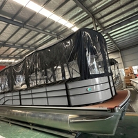 Vente chaude, OEM disponible, design classique de luxe, bateau ponton à console centrale en aluminium de 19 pieds, moteur, croisière, pêche, sport