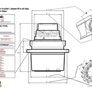 Moteur de déplacement pour excavatrice E315B E315BL 151-5108 155-0157  Réducteur final 1515108 1550157 - Product Image 3