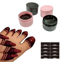 Peinture semi-durcie personnalisée 30 ml pour tatouage temporaire au henné, écologique, pour nail art, mehndi, logo coloré, à appliquer au doigt