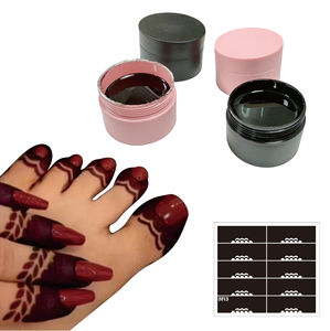 Tùy Chỉnh 30Ml Tạm Thời Thân Thiện Với Môi Mỹ Phẩm <span class=keywords><strong>Henna</strong></span> Hình Xăm Tự Làm Stencil Sơn Móng Tay Nghệ Thuật Mehndi Ngón Tay Nhúng Màu Đen Maroon Sâu Màu Đỏ - Product Image 2