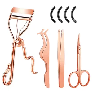 MP043 Biểu Tượng Tùy Chỉnh 4 Cái/lốc Thép Không Gỉ Trang ĐiểM Set Eyelash Curler Lông Mày Nhíp Kéo Lông Mi Clip