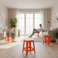 Chaise carrée en plastique polyvalente pour salle à manger, salle de classe et salle de conférence, légère et facile à nettoyer