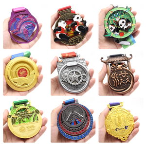 Jolie décoration en métal en alliage de zinc plaqué or fleur trèfle Logo médailles trophées médaille en métal personnalisée - Product Image 5