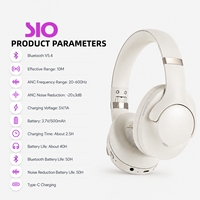 Écouteurs sans fil Type-C avec batterie 500mAh, charge rapide 2.5H, ANC -20dB, autonomie 50H, portée 10M, 2.402-2.480GHz, 5V/1A, B.T.V5.4