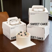 Boîte à gâteau ronde transparente de 12 pouces avec fenêtre pour gâteaux d'anniversaire, de mariage et pâtisseries - Boîte à dessert durable