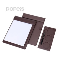Portapapeles Personalizados para Reuniones de Oficina, Formato A4, con Clip, de Cartón Duro, con Bloc de Notas de Cuero