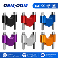 Colliers de fixation ou rehausseurs de guidon CNC anodisés bleus Ayberk pour moto et motocross