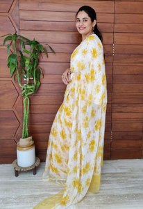 Xu Hướng Trendiness Georgette Saree Thêu Làm Việc Banarasi Mô Hình Mềm Ấn Độ Dân Tộc <span class=keywords><strong>Sari</strong></span> Dành Cho Phụ Nữ Cho Các Bên Làm Bằng Lụa - Product Image 3