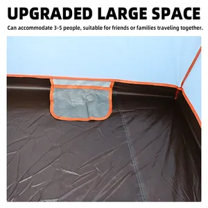 Tente de camping colorée à ouverture rapide pour l'extérieur Tente de camping à baldaquin Tente automatique pour l'extérieur Double couche Camping familial avec un bon moment