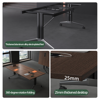 Table de conférence pliable en bois, design minimaliste, durable et écologique, idéale pour la maison, le bureau et l'école - Offre spéciale