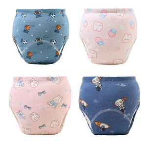 Culottes d'apprentissage transfrontalières pour bébés, lavables, respirantes, anti-fuites 3D, couches lavables en coton pur pour l'été - Product Image 2
