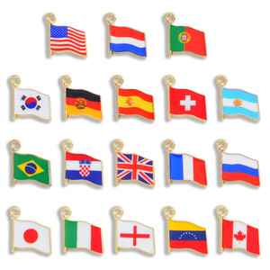 Breloques en émail drapeaux nationaux <span class=keywords><strong>de</strong></span> divers pays, accessoires <span class=keywords><strong>de</strong></span> fabrication <span class=keywords><strong>de</strong></span> bijoux DIY pour colliers et boucles d'oreilles 16*14mm - Product Image 1
