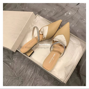 Nuevas Sandalias de Verano para Mujer, Tacones Gruesos, Sandalias Puntiagudas, Sandalias de Tacón Alto de Moda, de Goma y PU para Mujer - Product Image 3