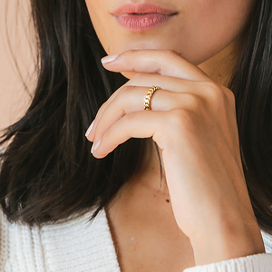 MaiYi Maßgefertigter Massiver 9K Gelbgold Hohlketten-Twist-<span class=keywords><strong>Ring</strong></span> Kubanischer Gliederring Miami Kubanischer Panzerkettenring für Männer und Frauen - Product Image 4