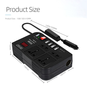 อินเวอร์เตอร์แปลงไฟ 300W 12V เป็น 220V AC สำหรับรถยนต์/รถบรรทุก/รถบ้าน พร้อมช่องจ่ายไฟคู่ 12V วัสดุ ABS ผลิตในกวางตุ้ง ประเทศจีน - Product Image 1