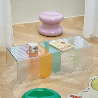 Ins Style arc-en-ciel créatif acrylique Table basse petite Table salon Transparent personnalisé canapé Table d'appoint pour salon