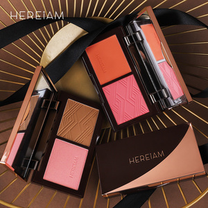 HEREIAM Contour Blush Highlight Palette Matte Shimmer Finishes Bronceador de color para construir Paleta de rubor de dos colores para maquillaje facial - Product Image 4